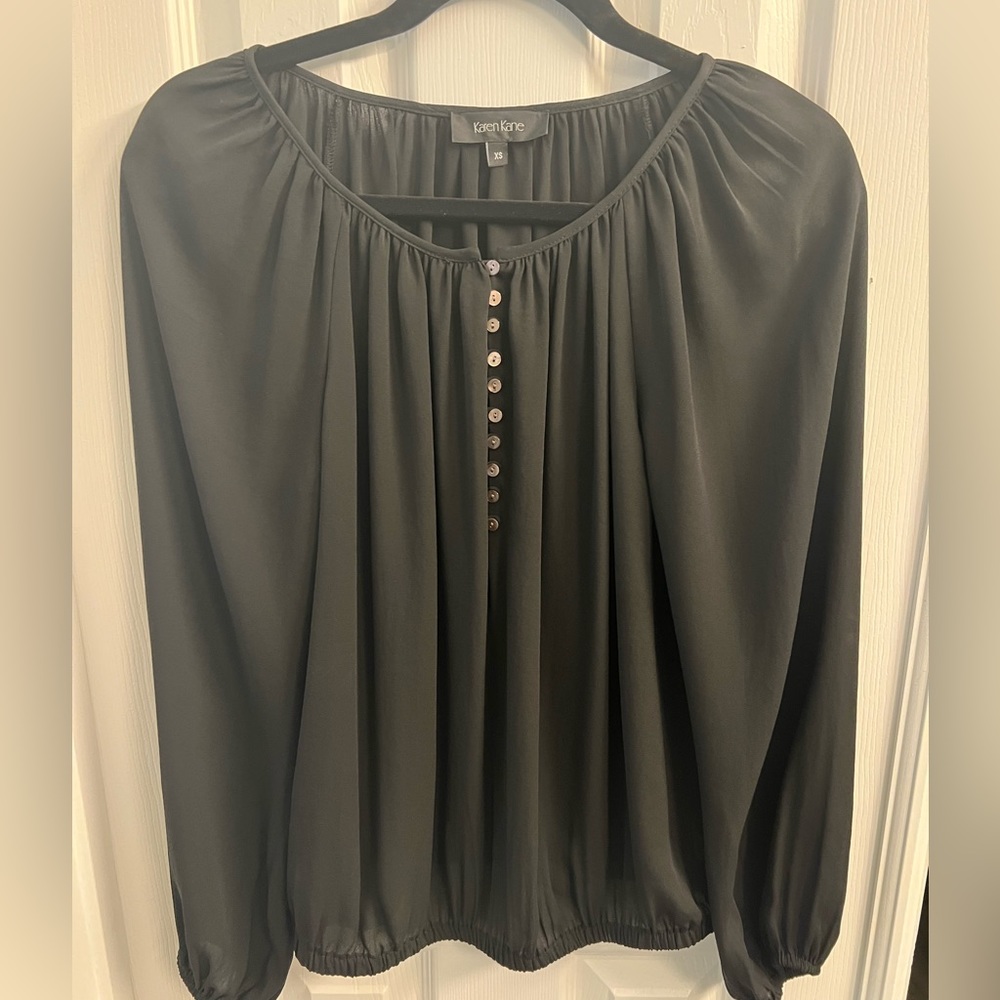 Black Blouse, Karen Kane, Size XS